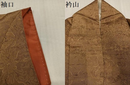 平和屋着物●上質な紬　色無地　芝翫茶色　正絹　逸品　AABI0516ph