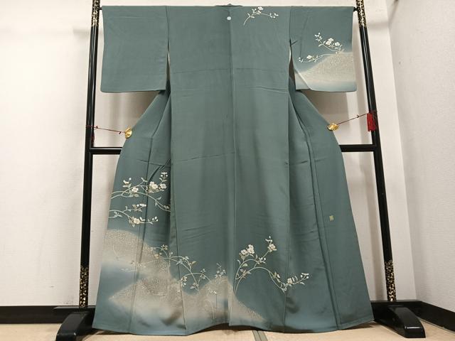 平和屋着物●訪問着　友禅　作家物　枝花文　暈し染め　正絹　逸品　AABI0521ph