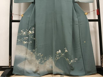 平和屋着物●訪問着　友禅　作家物　枝花文　暈し染め　正絹　逸品　AABI0521ph