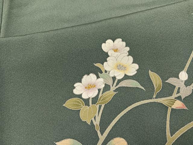 平和屋着物●訪問着　友禅　作家物　枝花文　暈し染め　正絹　逸品　AABI0521ph