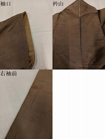 平和屋着物●お召　楓文　正絹　逸品　AABI0522ph