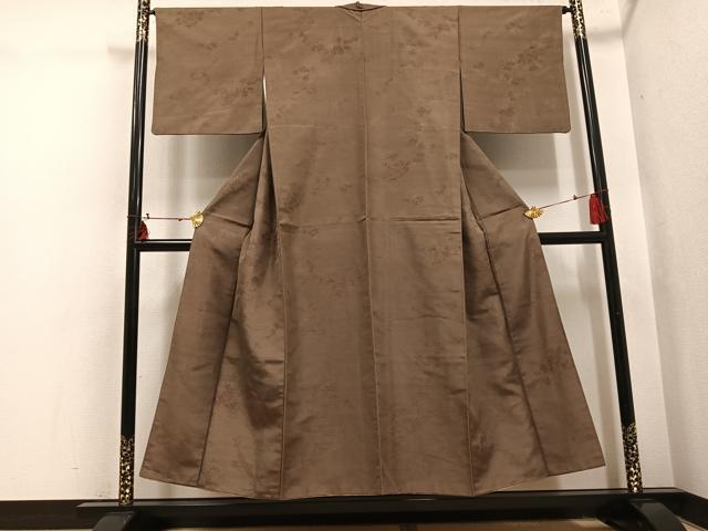 平和屋着物●お召　楓文　正絹　逸品　AABI0522ph