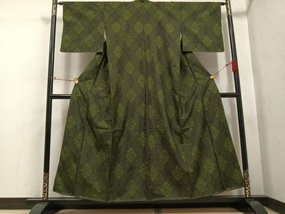 平和屋着物●本場大島紬　割込み絣　花尽くし　正絹　逸品　未使用　AABI0523ph