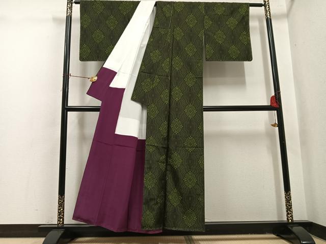 平和屋着物●本場大島紬　割込み絣　花尽くし　正絹　逸品　未使用　AABI0523ph
