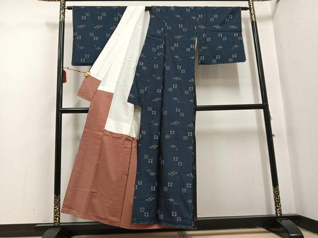 平和屋着物●本場琉球絣　紬　正絹　逸品　未使用　AABI0526ph