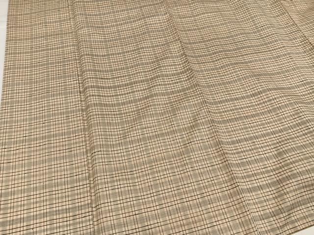 平和屋着物●上質な紬　格子　正絹　逸品　AABI0527ph