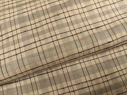 平和屋着物●上質な紬　格子　正絹　逸品　AABI0527ph