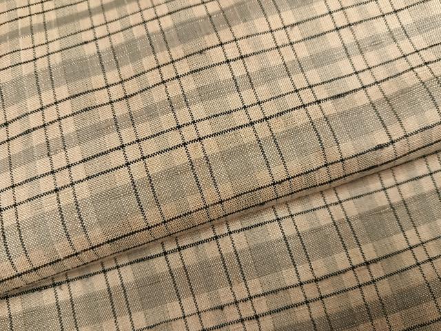 平和屋着物●上質な紬　格子　正絹　逸品　AABI0527ph