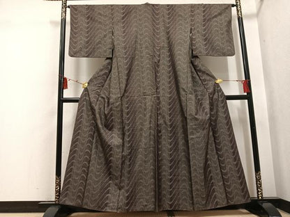 平和屋着物●本場大島紬　カタス7マルキ　間道　正絹　逸品　AABI0528ph