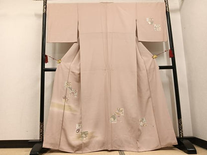 平和屋着物●訪問着　色紙楽器花文　正絹　逸品　AABI0529ph