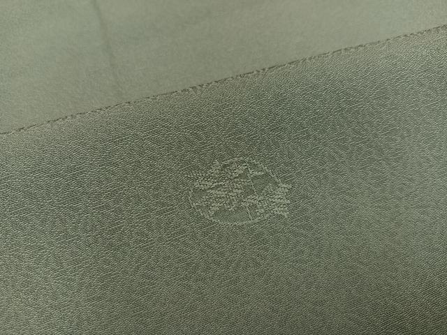 平和屋着物●上質な色無地　草花地紋　柳煤竹色　正絹　逸品　AABI0533ph