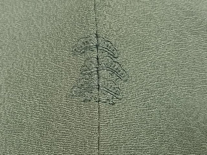 平和屋着物●上質な色無地　草花地紋　柳煤竹色　正絹　逸品　AABI0533ph