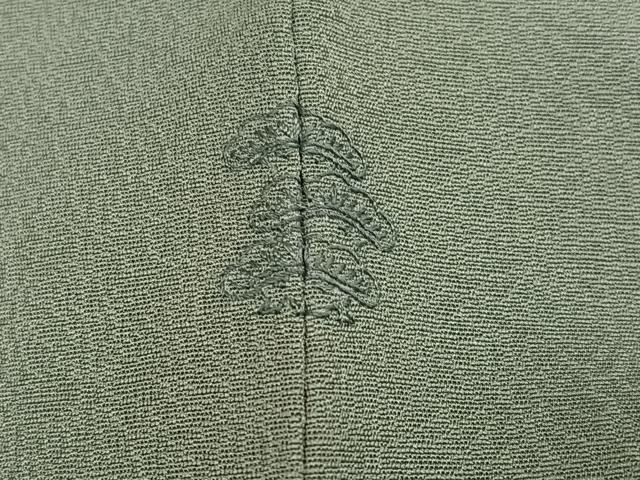 平和屋着物●上質な色無地　草花地紋　柳煤竹色　正絹　逸品　AABI0533ph