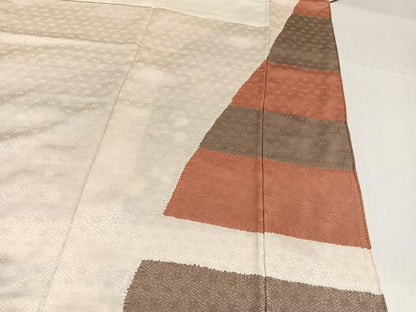 平和屋着物●訪問着　絞り　刺繍　草花文　金彩　正絹　逸品　AABI0534ph