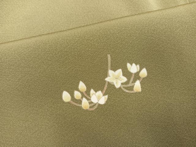 平和屋着物●京加賀糸目友禅作家　山崎巌　色留袖　枝花文　正絹　逸品　AABI0535ph