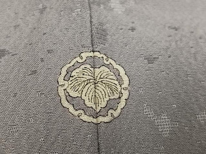 平和屋着物●上質な色無地　霞地紋　銀鼠色　正絹　逸品　AABI0541ph