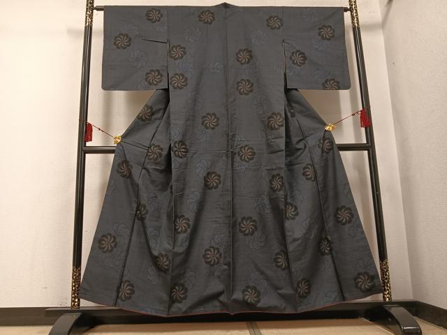 平和屋着物●本場大島紬　カタス7マルキ　正絹　逸品　AABI0552ph