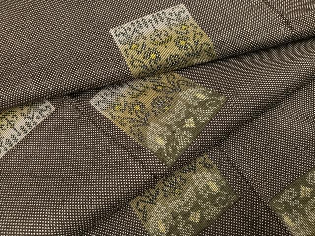 平和屋着物●本場大島紬　一元7マルキ　総絣　色紙花文　正絹　逸品　AABI0557ph