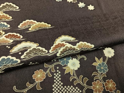 平和屋着物●訪問着　草花文　正絹　逸品　AABI0562ph
