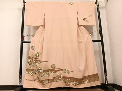 平和屋着物●訪問着　作家物　貝合わせ草花文　金彩　正絹　逸品　未使用　AABI0563ph