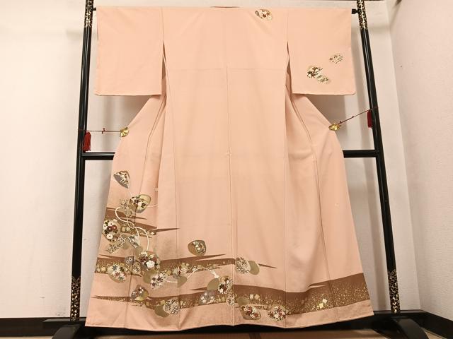 平和屋着物●訪問着　作家物　貝合わせ草花文　金彩　正絹　逸品　未使用　AABI0563ph