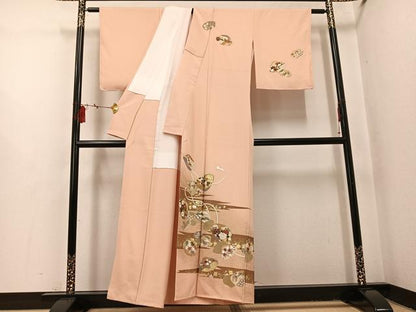 平和屋着物●訪問着　作家物　貝合わせ草花文　金彩　正絹　逸品　未使用　AABI0563ph