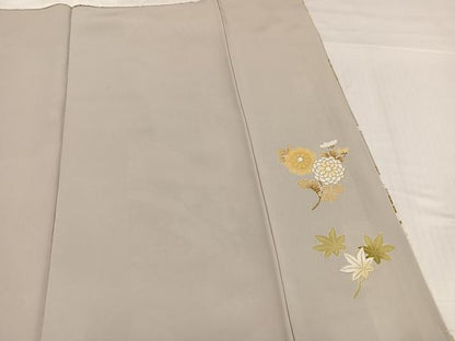 平和屋着物●訪問着　友禅　駒刺繍　扇面花文　暈し染め　金彩　正絹　逸品　未使用　AABI0567ph