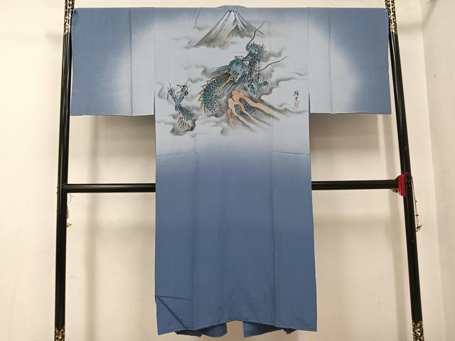 平和屋着物●男性　長襦袢　袷　龍　正絹　逸品　AABI0573ph