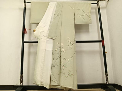 平和屋着物●本加賀友禅作家　和田外美子　訪問着　枝花文　正絹　逸品　AABI0574ph