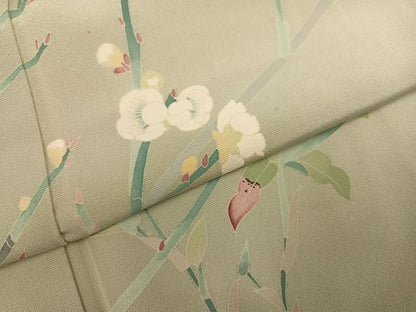 平和屋着物●本加賀友禅作家　和田外美子　訪問着　枝花文　正絹　逸品　AABI0574ph