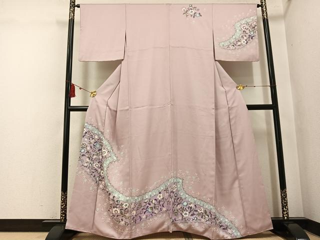 平和屋着物●訪問着　友禅　更紗文　正絹　逸品　AABI0576ph