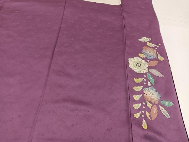 平和屋着物●豪華振袖　辻が花　暈し染め　金彩　銀通し地　正絹　逸品　AABI0578ph