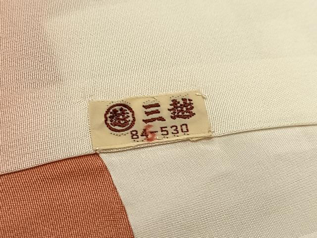 平和屋着物●訪問着　枝花文　暈し染め　三越扱い　丹後ちりめん　反端付き　正絹　逸品　AABI0582ph