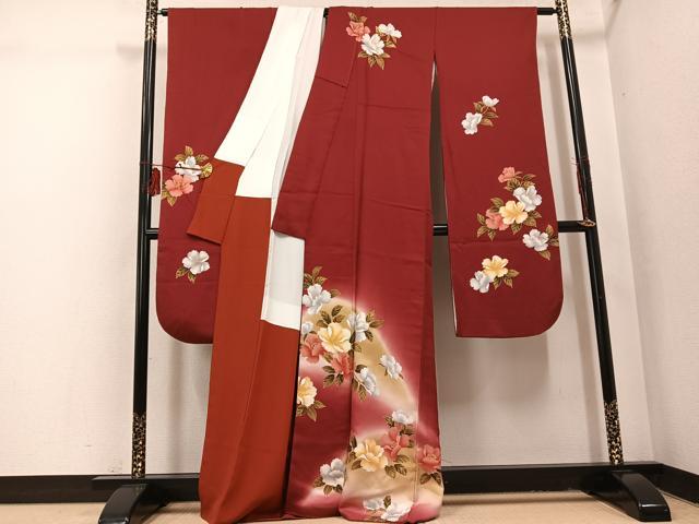 平和屋着物●豪華振袖　草花文　暈し染め　金彩　正絹　逸品　AABI0585ph