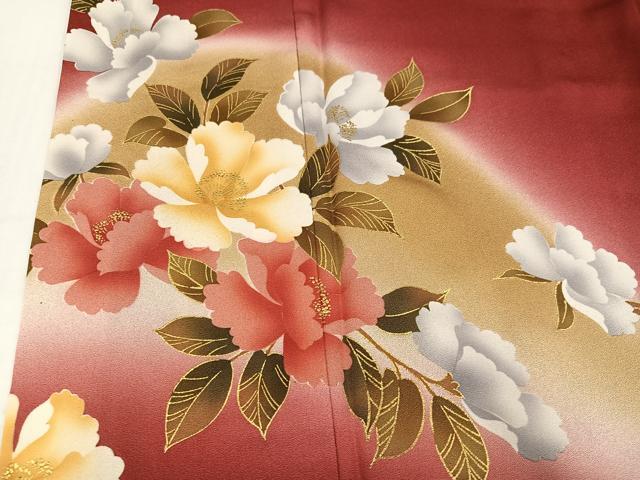 平和屋着物●豪華振袖　草花文　暈し染め　金彩　正絹　逸品　AABI0585ph