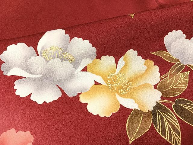 平和屋着物●豪華振袖　草花文　暈し染め　金彩　正絹　逸品　AABI0585ph