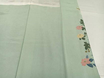 平和屋着物●高級染元　粋峰　林芳夫　京加賀友禅　訪問着　枝花文　暈し染め　正絹　逸品　AABI0593ph