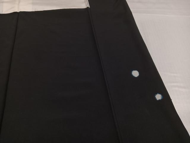 平和屋着物●訪問着　絞り　霞文　黒地　金銀彩　正絹　逸品　AABI0594ph