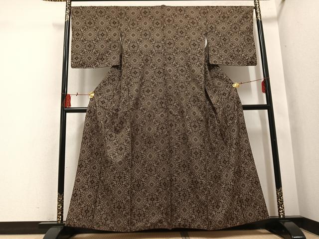 平和屋着物●本場大島紬　龍郷絣　正絹　逸品　AABI0596ph