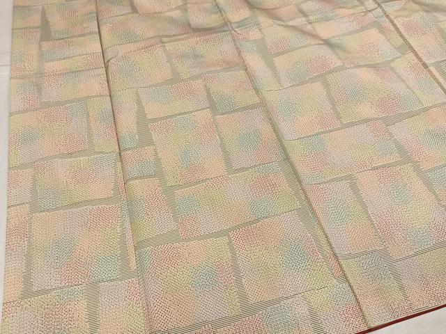 平和屋着物●本場大島紬　白大島　一元絣　色紙文　正絹　逸品　AABI0597ph