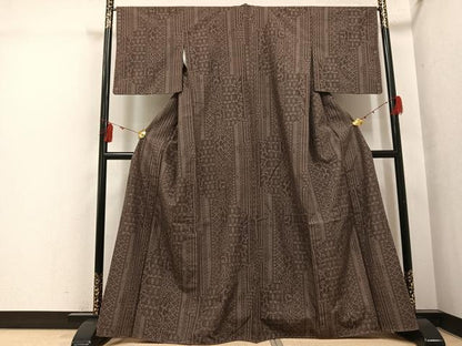 平和屋着物●結城紬　吉祥文　正絹　逸品　未使用　AABI0598ph