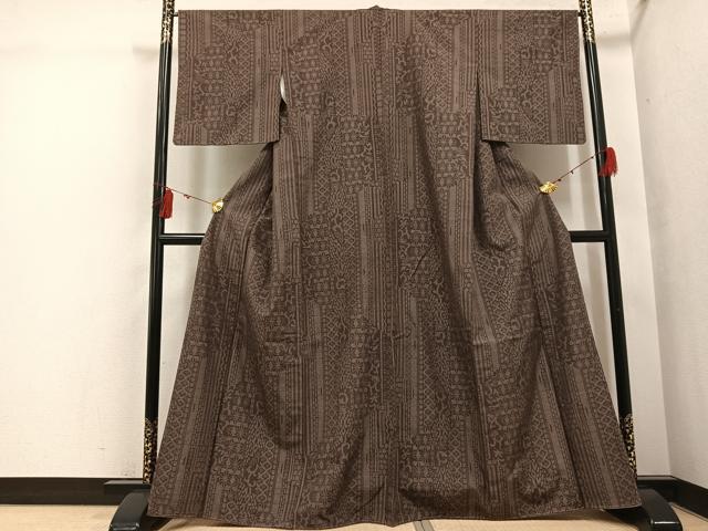 平和屋着物●結城紬　吉祥文　正絹　逸品　未使用　AABI0598ph