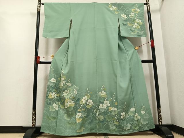 平和屋着物●訪問着　草花文　暈し染め　金彩　正絹　逸品　AABI0600ph