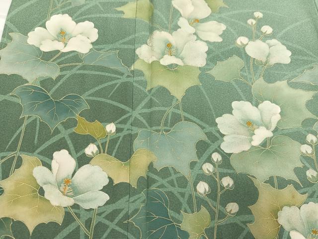 平和屋着物●訪問着　草花文　暈し染め　金彩　正絹　逸品　AABI0600ph