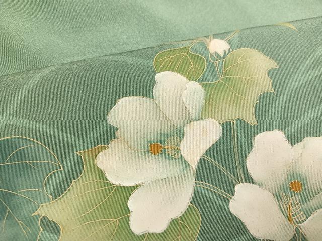 平和屋着物●訪問着　草花文　暈し染め　金彩　正絹　逸品　AABI0600ph
