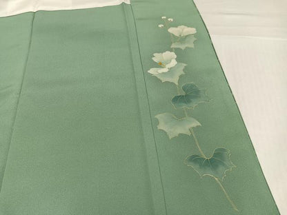 平和屋着物●訪問着　草花文　暈し染め　金彩　正絹　逸品　AABI0600ph