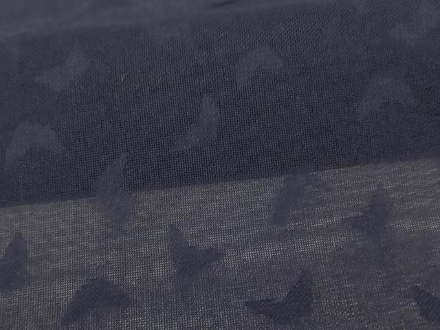 平和屋着物＊夏物 色無地 舞蝶紋紗 紫黒色 正絹 逸品 AABI0601jd