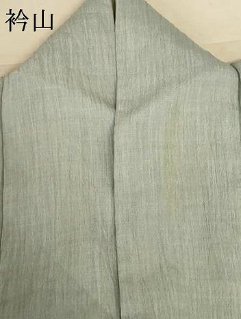 平和屋着物＊夏物　本場小千谷ちぢみ　千草鼠色　証紙付き　麻　逸品　AABI0602jd