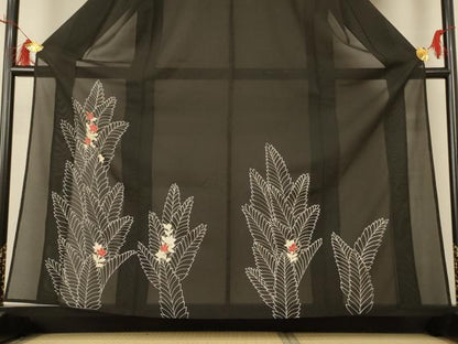 平和屋着物＊夏物 訪問着 絽 草花文 銀彩 正絹 逸品 AABI0608jd