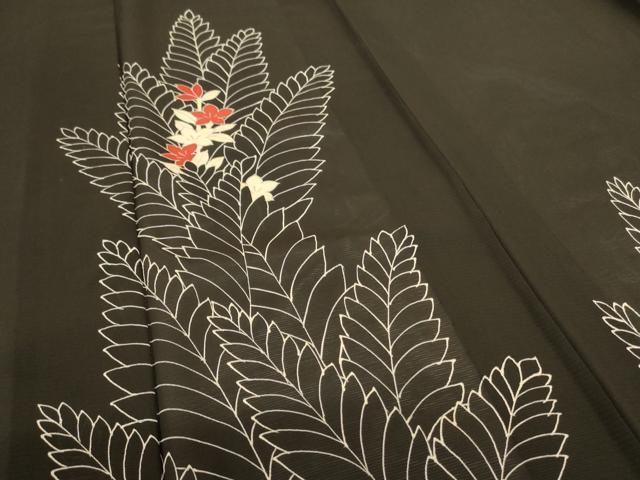 平和屋着物＊夏物 訪問着 絽 草花文 銀彩 正絹 逸品 AABI0608jd